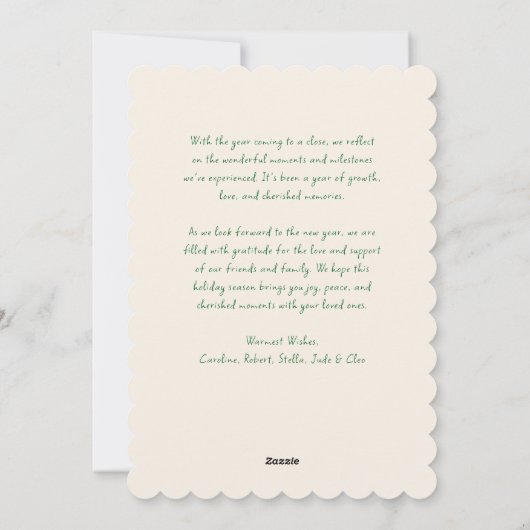 Feestelijke rode boog kerstvakantie foto feestdagenkaart (Achterkant)