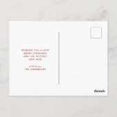 Feestelijke rode buffel geruite enkele foto kerst briefkaart (Achterkant)