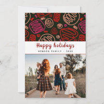 Feestelijke Rode Eénlijn kunst Kerst Familie Foto