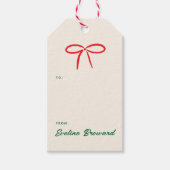 Feestelijke Rode Eenvoudige Boog Blank Gift Label Cadeaulabel (Voorkant)