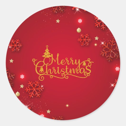 Feestelijke rode en gouden Kerst stickers (Voorkant)