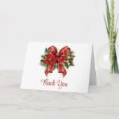 Feestelijke rode en gouden kerstboog bedankkaart (Voorkant)