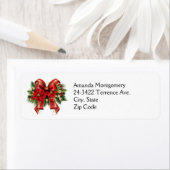 Feestelijke rode en gouden kerstboog etiket (Insitu)