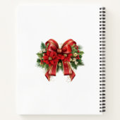 Feestelijke rode en gouden kerstboog notitieboek (Achterkant)