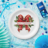 Feestelijke rode en gouden kerstboog papieren bordje (Feest)