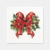 Feestelijke rode en gouden kerstboog servet (Voorkant)
