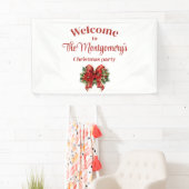 Feestelijke rode en gouden kerstboog spandoek (Insitu)