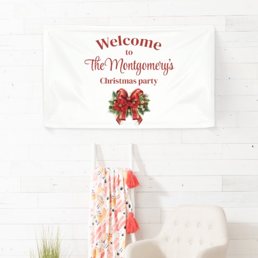 Feestelijke rode en gouden kerstboog spandoek (Insitu)