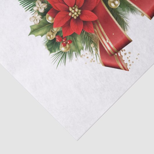 Feestelijke rode en gouden kerstboog tissuepapier (Detail)