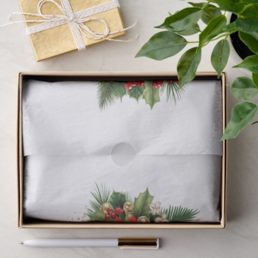 Feestelijke rode en gouden kerstboog tissuepapier (Geschenk)