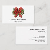 Feestelijke rode en gouden kerstboog visitekaartje (Voorkant / Achterkant)