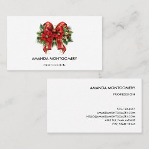 Feestelijke rode en gouden kerstboog visitekaartje