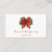 Feestelijke rode en gouden kerstboog visitekaartje (Voorkant)