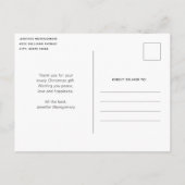 Feestelijke Rode en Gouden Kerstmis Bow Dank U Briefkaart (Achterkant)