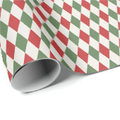 Feestelijke Rode en Groene Argyle Ruit Xmas Cadeaupapier (Rol Hoek)