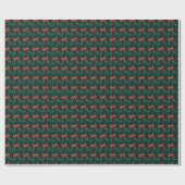 Feestelijke rode en groene Coquette Strikken Patro Cadeaupapier (Vlak)