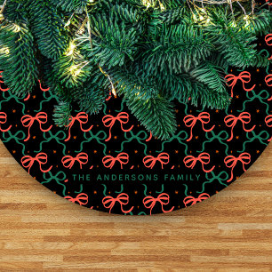 Feestelijke rode en groene Coquette Strikken Patro Fleece Kerstboom Rok