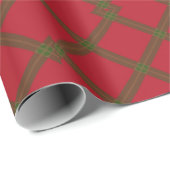 Feestelijke rode en groene diamant Plaid Cadeaupapier (Rol Hoek)