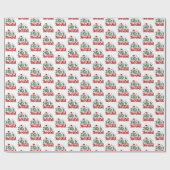 Feestelijke rode en groene Feliz Navidad Cadeaupapier (Vlak)