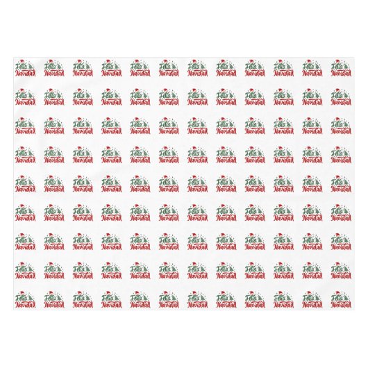 Feestelijke rode en groene Feliz Navidad Tafelkleed (Voorkant (Horizontaal))