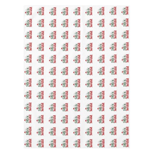 Feestelijke rode en groene Feliz Navidad Tafelkleed (Voorkant)