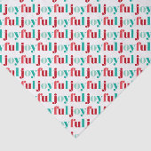 Feestelijke rode en groene "Joyful" typografie Tissuepapier (Detail)