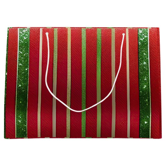 feestelijke rode en groene kerst groot cadeauzakje (Voorkant)
