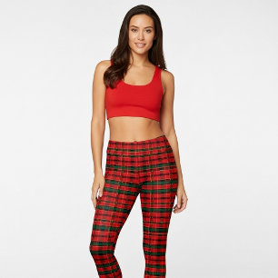 Feestelijke rode en groene Kerst plaid tartan Leggings