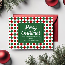 Feestelijke rode en groene kerstcheque