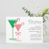 Feestelijke rode en groene kerstcocktail kaart (Staand voorkant)