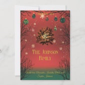 Feestelijke Rode en Groene Ornamenten, kerstkaart Kaart (Voorkant)