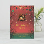 Feestelijke Rode en Groene Ornamenten, kerstkaart Kaart (Staand voorkant)