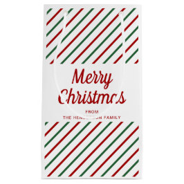 Feestelijke rode en groene strepen Kerstmis Klein Cadeauzakje