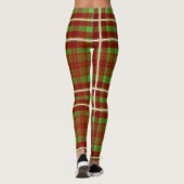 Feestelijke rode en groene tartan leggings (Achterkant)