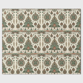 Feestelijke rode en groene volkskunst Kerstmis Cadeaupapier