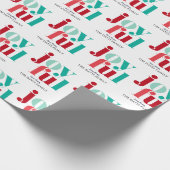 Feestelijke rode en groene "Vrolijke" Kerstmis Cadeaupapier (Hoek)