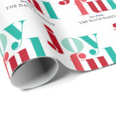 Feestelijke rode en groene "Vrolijke" Kerstmis Cadeaupapier (Rol Hoek)