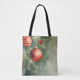 Feestelijke rode en groene Waterverf Tas