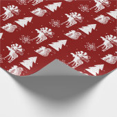 Feestelijke rode en witte kerst cadeaupapier (Hoek)