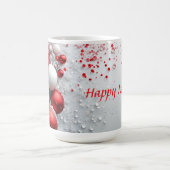 Feestelijke rode en witte kerstversieringen koffiemok (Center)