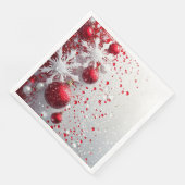 Feestelijke rode en witte kerstversieringen servet (Hoek)