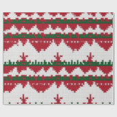 Feestelijke rode en witte lelijke trui cadeaupapier (Vlak)