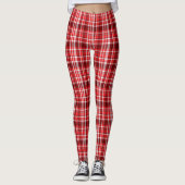 Feestelijke rode en witte ruit leggings (Voorkant)