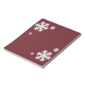 Feestelijke rode en witte sneeuwvlok notitieblok (Linkerzijde)