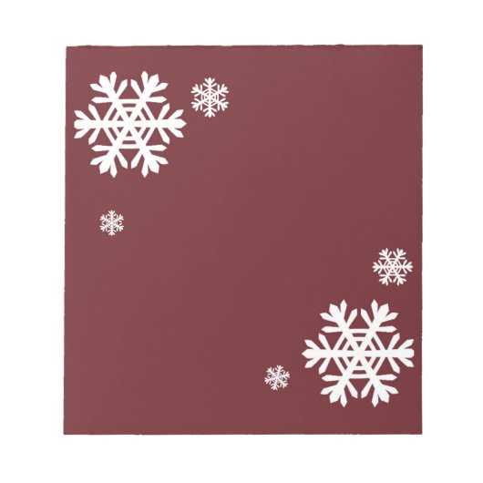 Feestelijke rode en witte sneeuwvlok notitieblok (Voorkant)