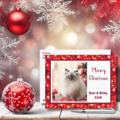 Feestelijke rode en witte vakantie Foto Briefkaart