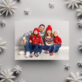 Feestelijke rode gecontroleerde foto Kerstmis Feestdagenkaart