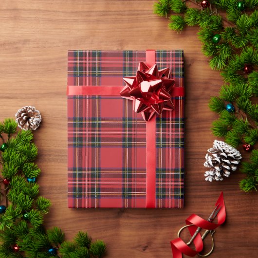 Feestelijke rode geruite kerstverpakkings papier (Feestdagen Geschenken)