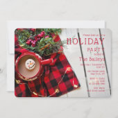 Feestelijke rode geruite warme chocolademelk | Ker Kaart (Voorkant)