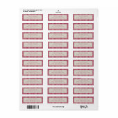 Feestelijke Rode Gingham Plaid Aangepast Retouradr Etiket (Full Sheet)